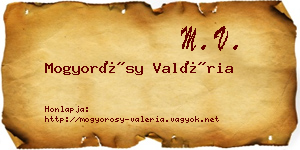 Mogyorósy Valéria névjegykártya