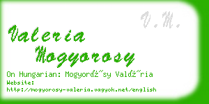 valeria mogyorosy business card